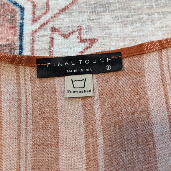 Midi Terra Cotta Striped Wrap Dress Size S - Picture 12 of 14